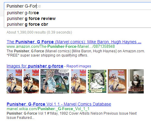 Googling Punisher G-Force