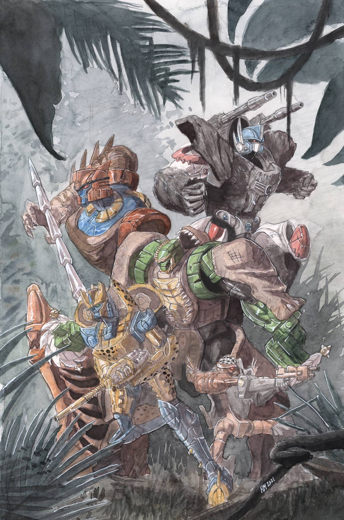 Beast Wars Annual 2022 cover by Ryan Miller