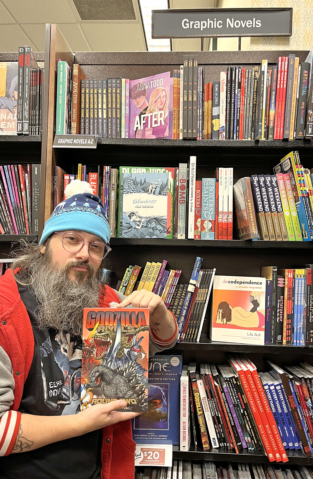 Godzilla Rivals: Round Two writer Nick Marino at Barnes and Noble