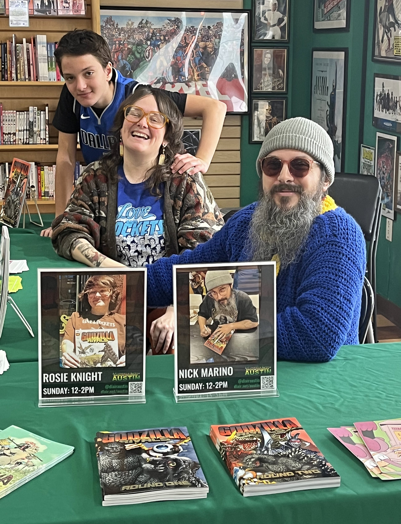 Rosie Knight and Nick Marino signing at Dragon's Lair Austin