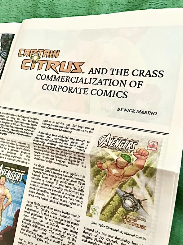 Captain Citrus article for The Comics Courier