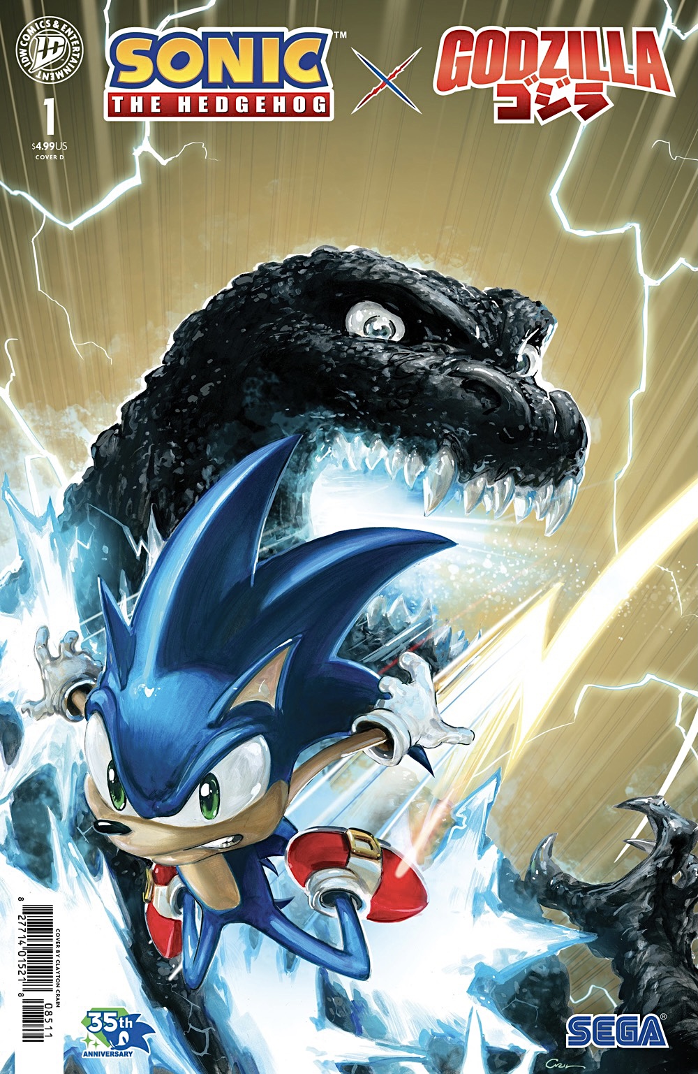 Sonic the Hedgehog X Godzilla #1 Cover D by Clayton Crain Sonic X Godzilla #1 by Clayton Crain