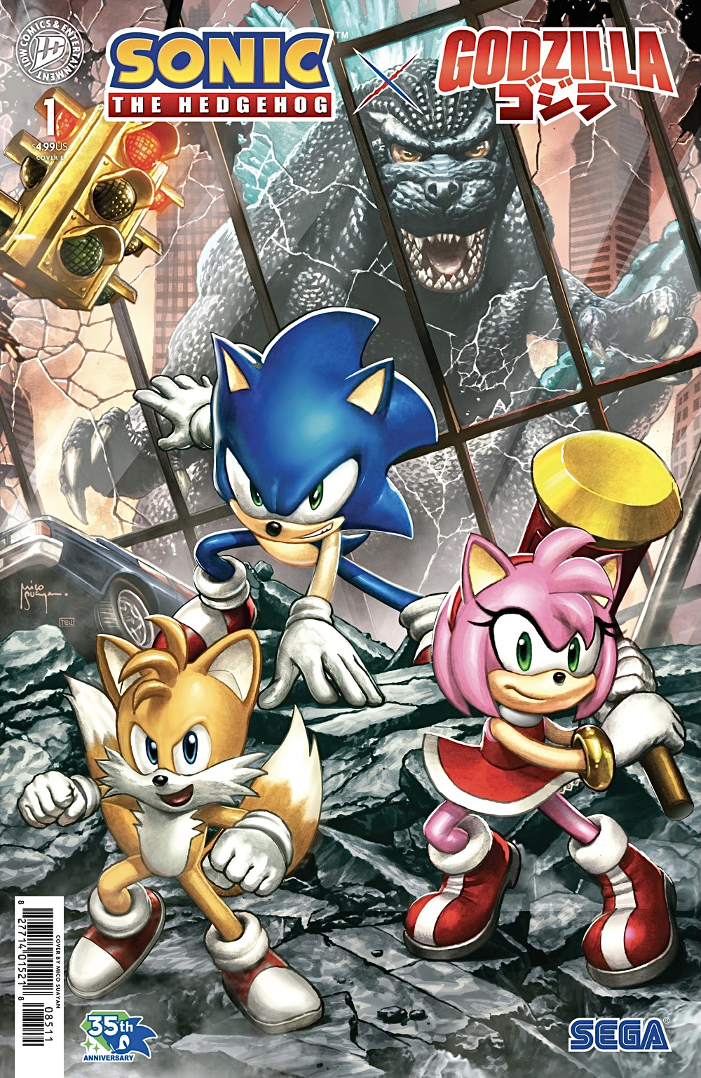 Sonic the Hedgehog X Godzilla #1 Cover E by Mico Suayan Sonic X Godzilla #1 by Mico Suayan
