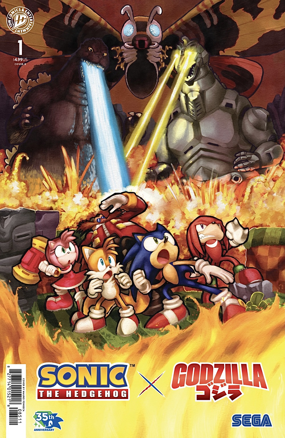 Sonic the Hedgehog X Godzilla #1 Cover B by Mauro Fonseca Sonic X Godzilla #1 by Mauro Fonseca