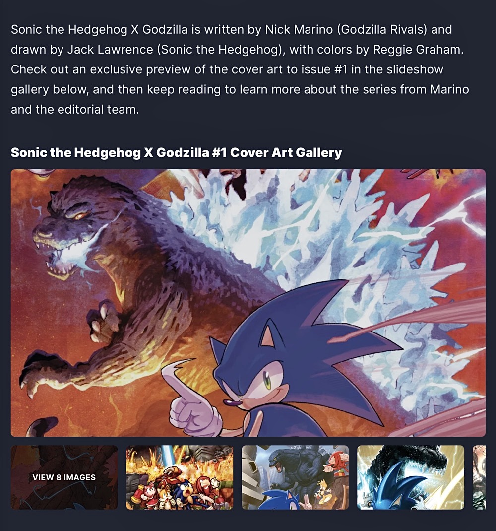 Sonic X Godzilla announcement at IGN IGN announces Sonic X Godzilla