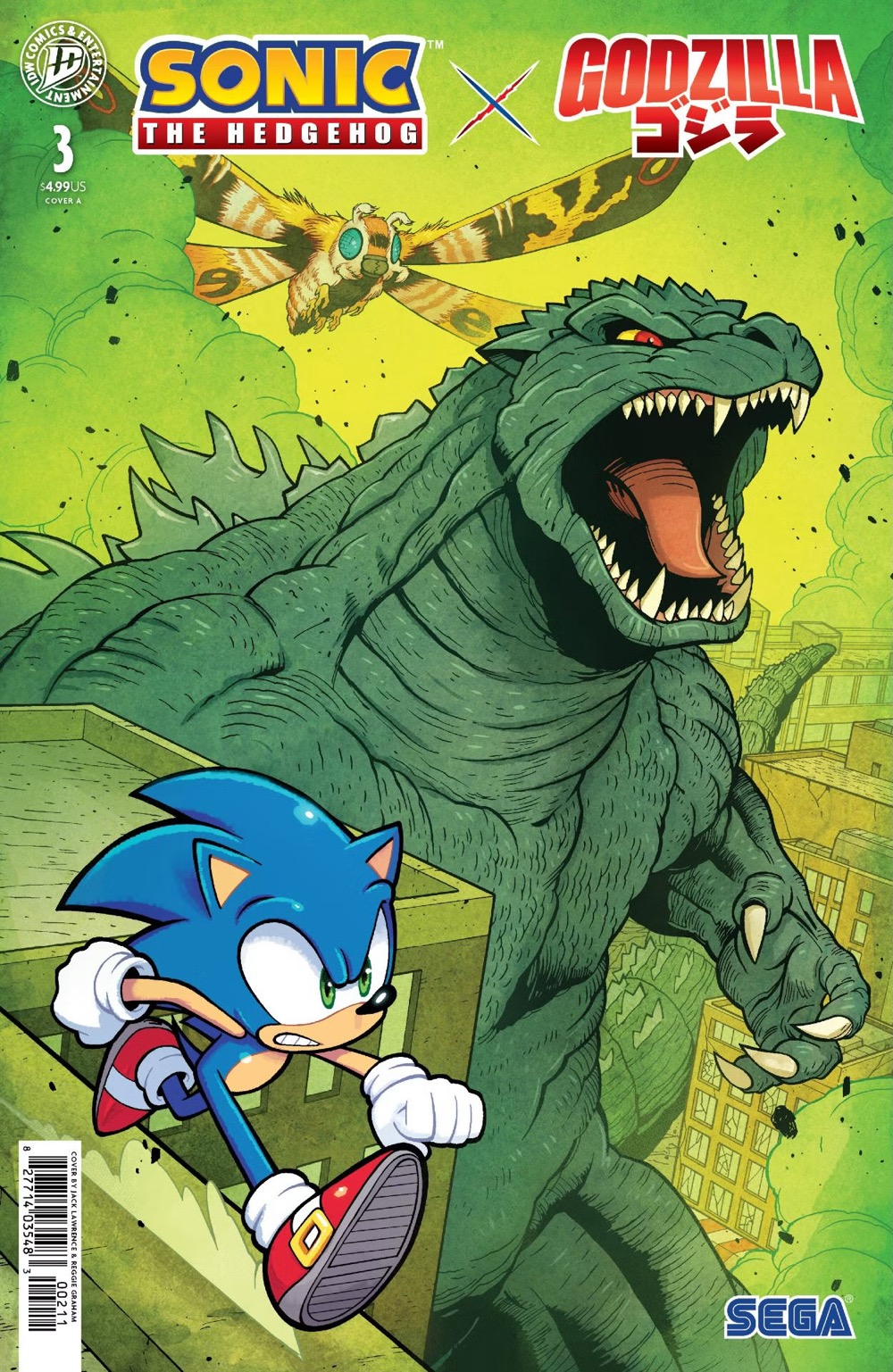 Sonic the Hedgehog X Godzilla #3 Cover A by Jack Lawrence and Reggie Graham