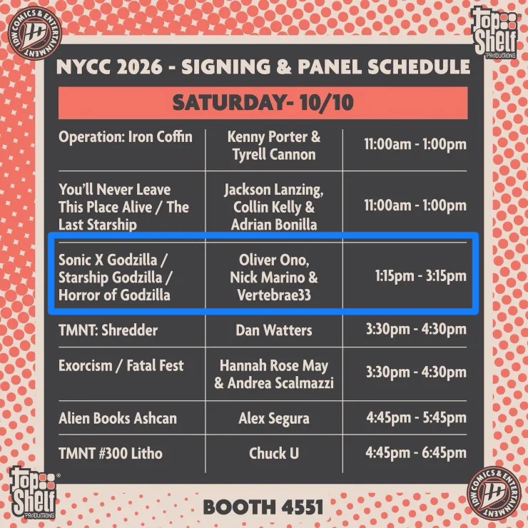 IDW @ NYCC 2026 Sat Oct 10